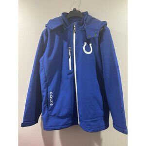 Indianapolis Colts Jacket Mens Sz XL Blue 3 Layer Hooded Softshell NFL Football